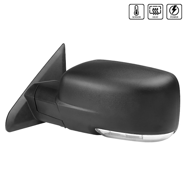 Spec-D Tuning Dodge Ram Left Towing Mirror Power Heated- Black 13-19 RMV-RAM13HP-FS-L - main